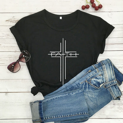 FAITH street graphic short sleeve T-Shirt.