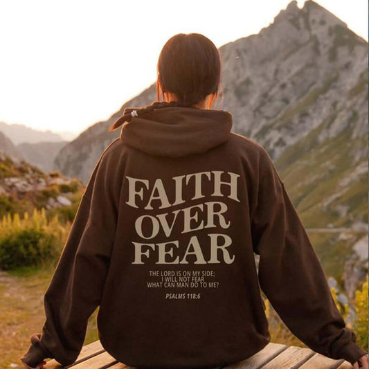 Faith Over Fear Christian Hoodie Christian Sweatshirt Jesus Hoodie Trendy Hoodie Bible Verse Shirt Unisex Aesthetic Clothes - Uplift Design